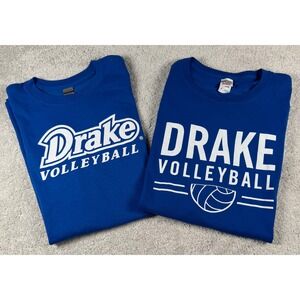Lot of 2 Drake Bulldogs Volleyball NCAA T-Shirt Men XL Blue Short Sleeve Hole